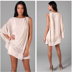 Free People One Shoulder Brighten Your Day Dress in Champagne, Size XS